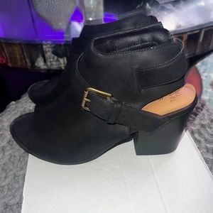 Time and Tru peep toe booties